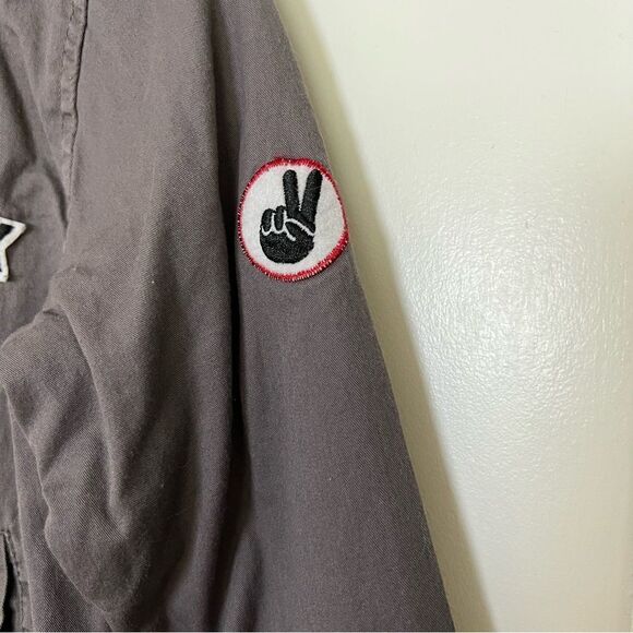 Hudson Boys Bomber Style Jacket Sz 7 Let’s Rock Punk Rocker Patches Rockstar - Picture 3 of 13